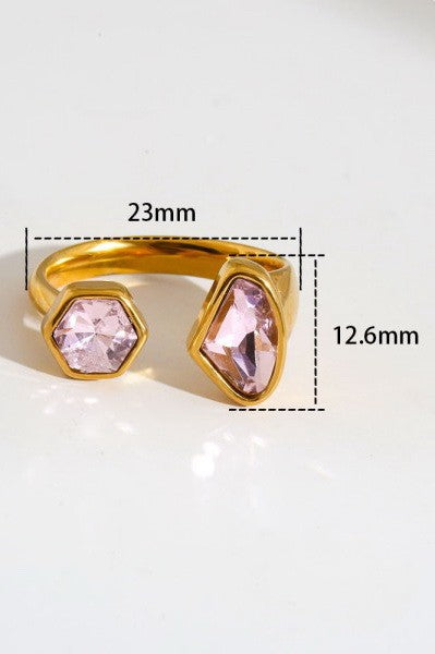 18K STAINLESS STEEL TARNISH FREE RHINESTONE RINGS | 40R137