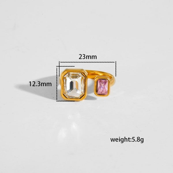 18K STAINLESS STEEL TARNISH FREE RHINESTONE RINGS | 40R137