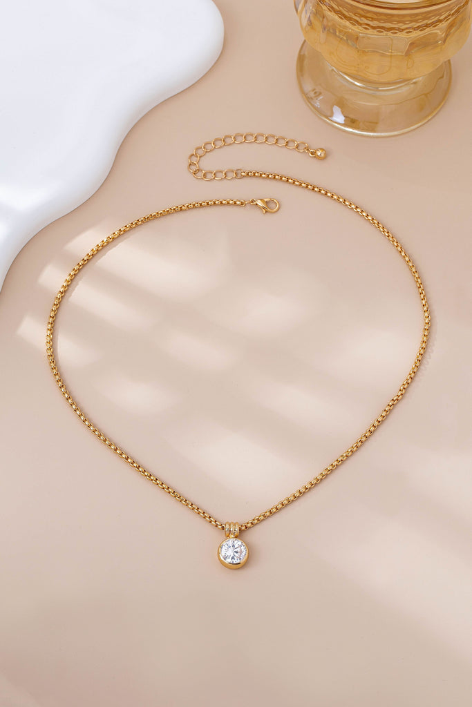 ROUND ZIRCON PENDANT NECKLACE | 80N92678