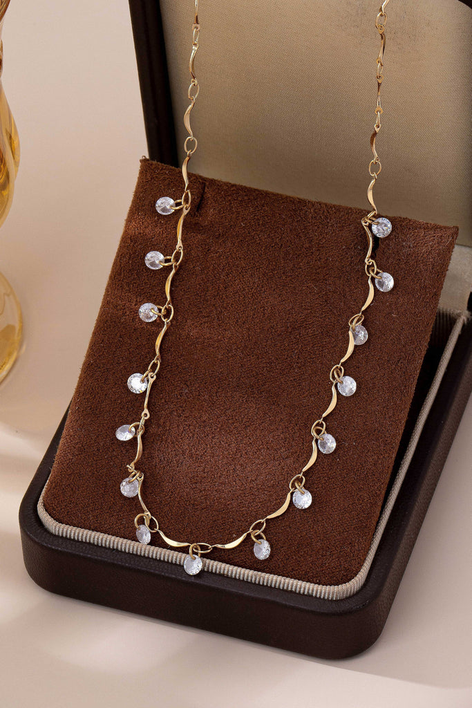 CRYSTAL BEADED STATION NECKLACE | 80N92673