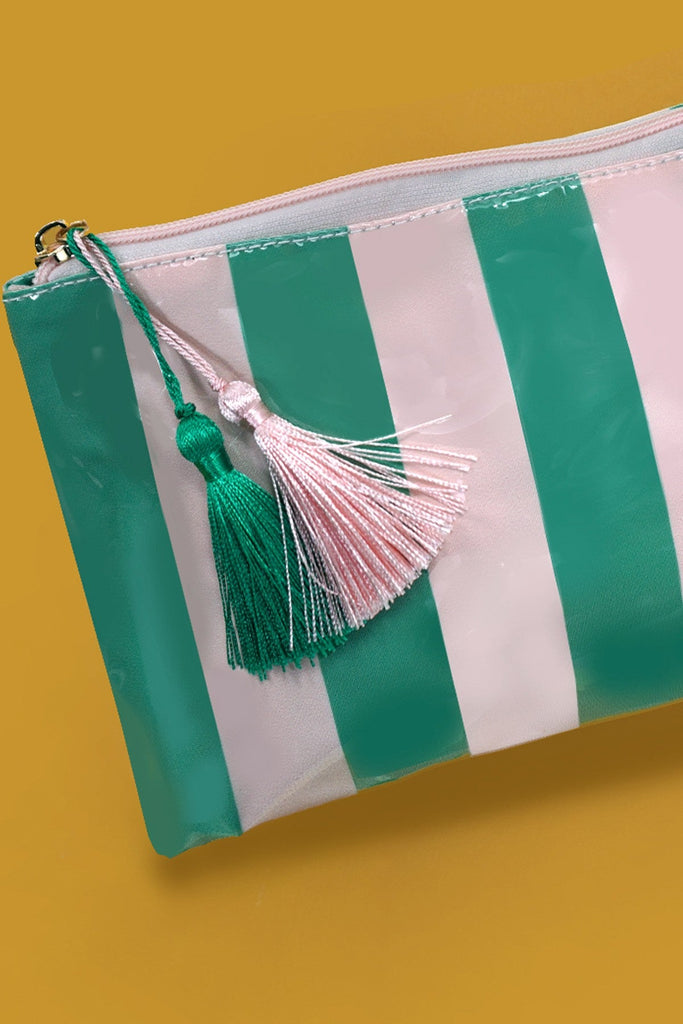 TRAVEL STRIPE COSMETIC MAKEUP POUCH BAG | 40P594