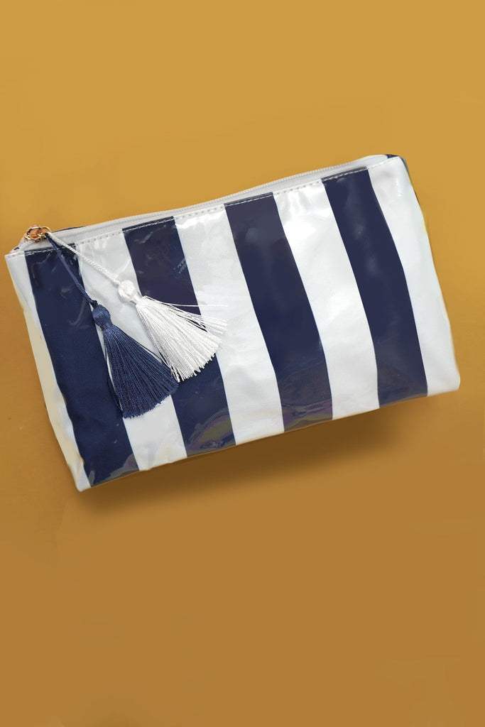 TRAVEL STRIPE COSMETIC MAKEUP POUCH BAG | 40P594
