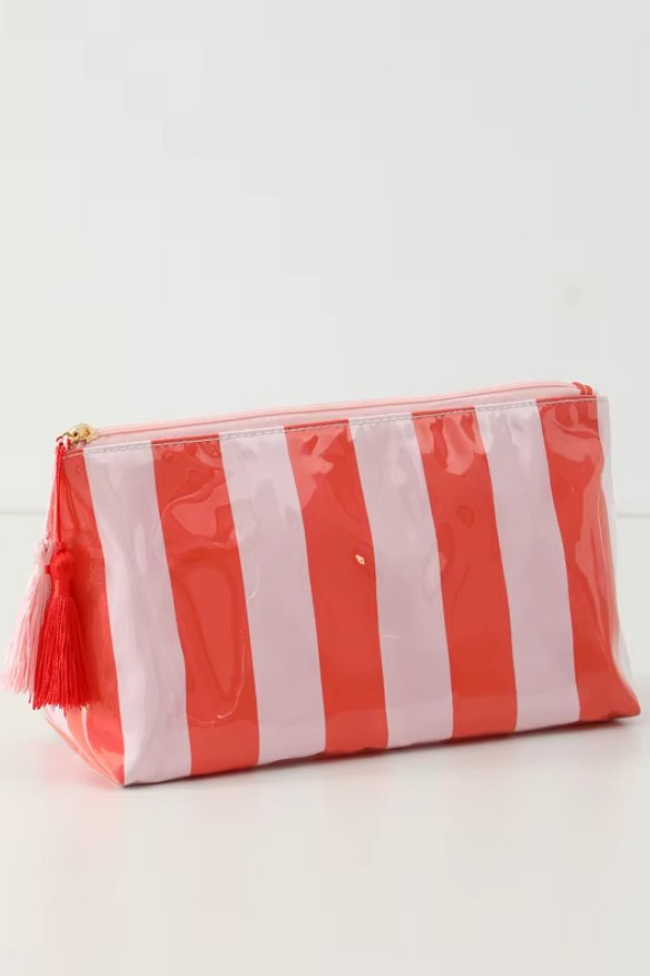 TRAVEL STRIPE COSMETIC MAKEUP POUCH BAG | 40P594