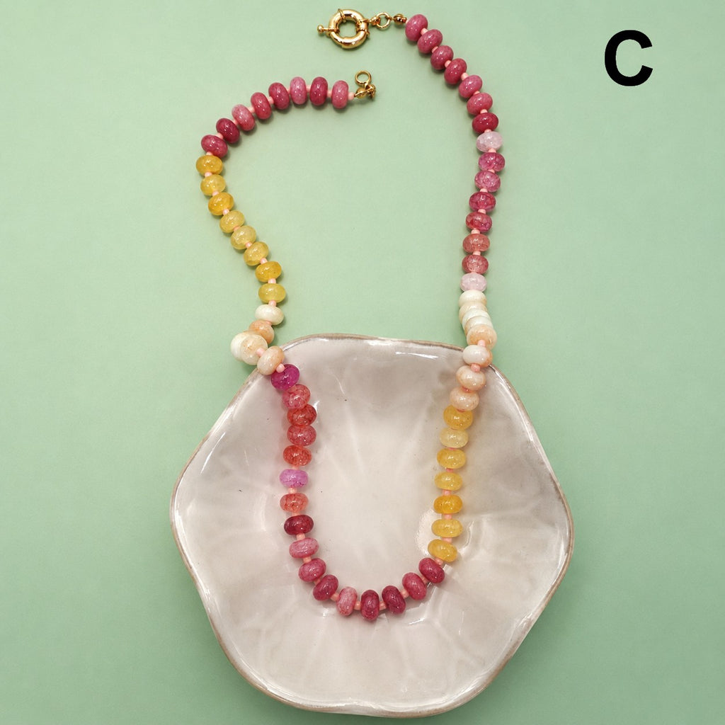 Natural Stone Semi-Precious Glass Mixed Necklace | 40NK9659