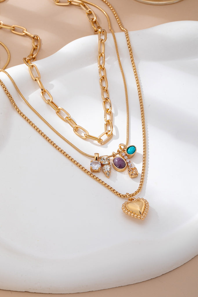Cluster Charm Layered Mixed Chain Necklace | 80N92693