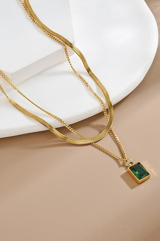 18K STAINLESS STEEL TARNISH FREE LAYERED NECKLACE | 40NK9665