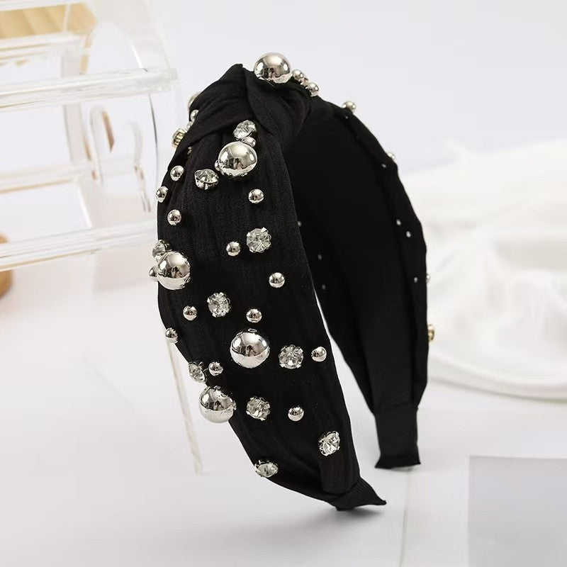 Multi Gold Ball Rhinestone Knot Headband | 40HB191