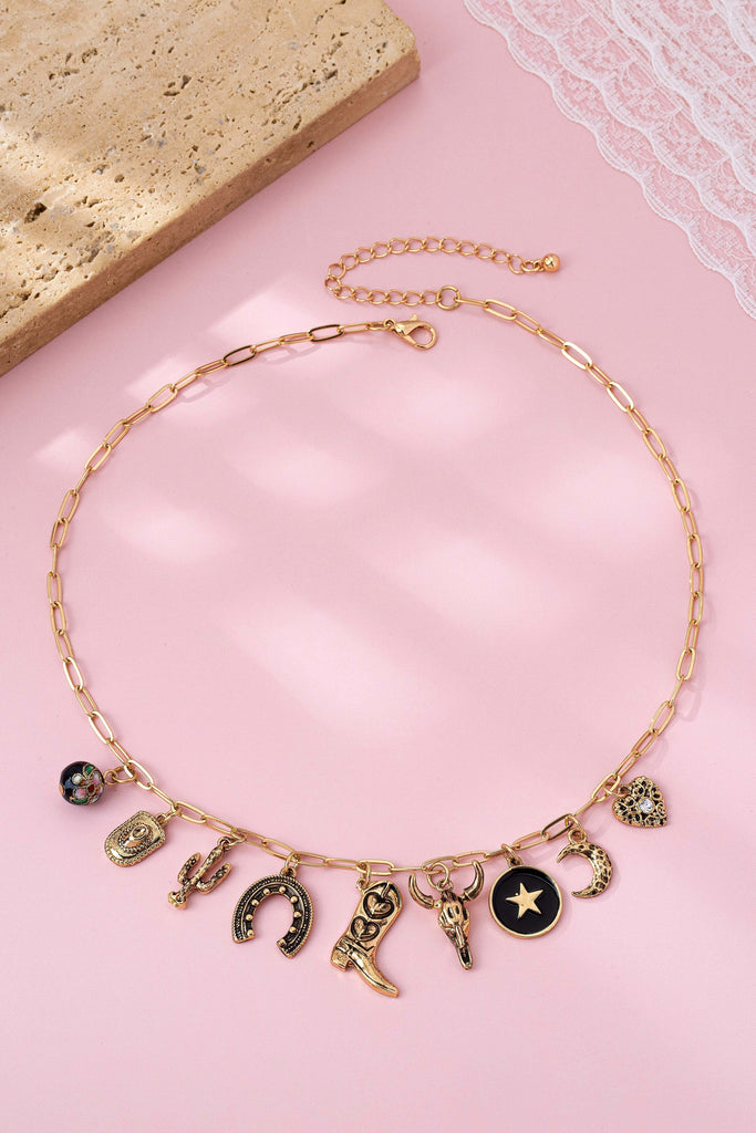 Western Charm Necklace - Boot cross heart | 80N92762