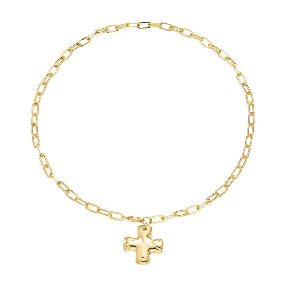 NOTABLE HAMMERED CROSS FRONT TOGGLE NECKLACE | 40NK9666