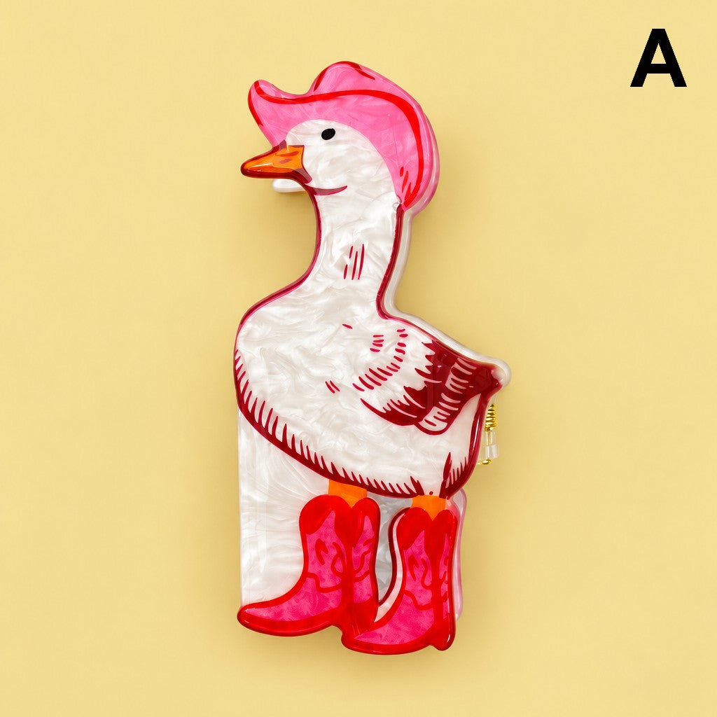 Whimsical Dressed Goose Hair Claw Clips | 40H1251