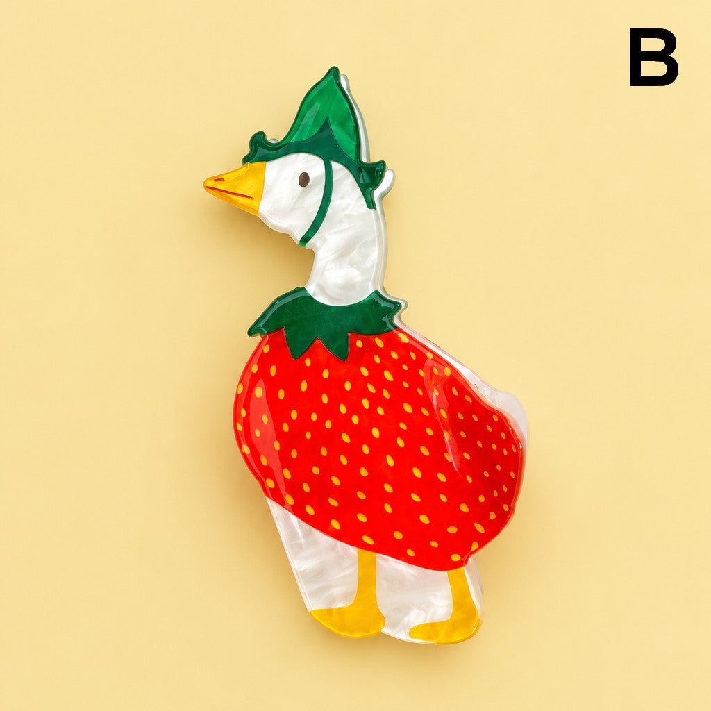 Whimsical Dressed Goose Hair Claw Clips | 40H1251