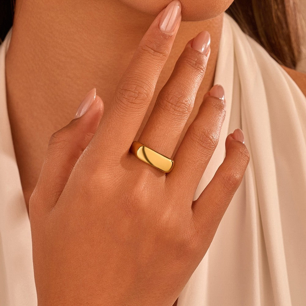 18K STAINLESS STEEL TARNISH FREE GEOMETRIC RINGS | 40R147
