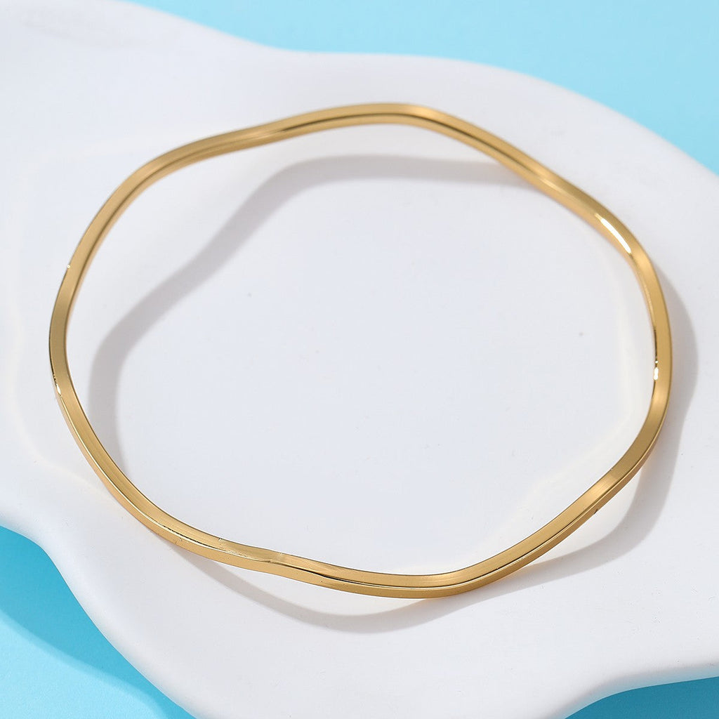 18K NON-TARNISH WATERPROOF STAINLESS STEEL BANGLE | 40B5237