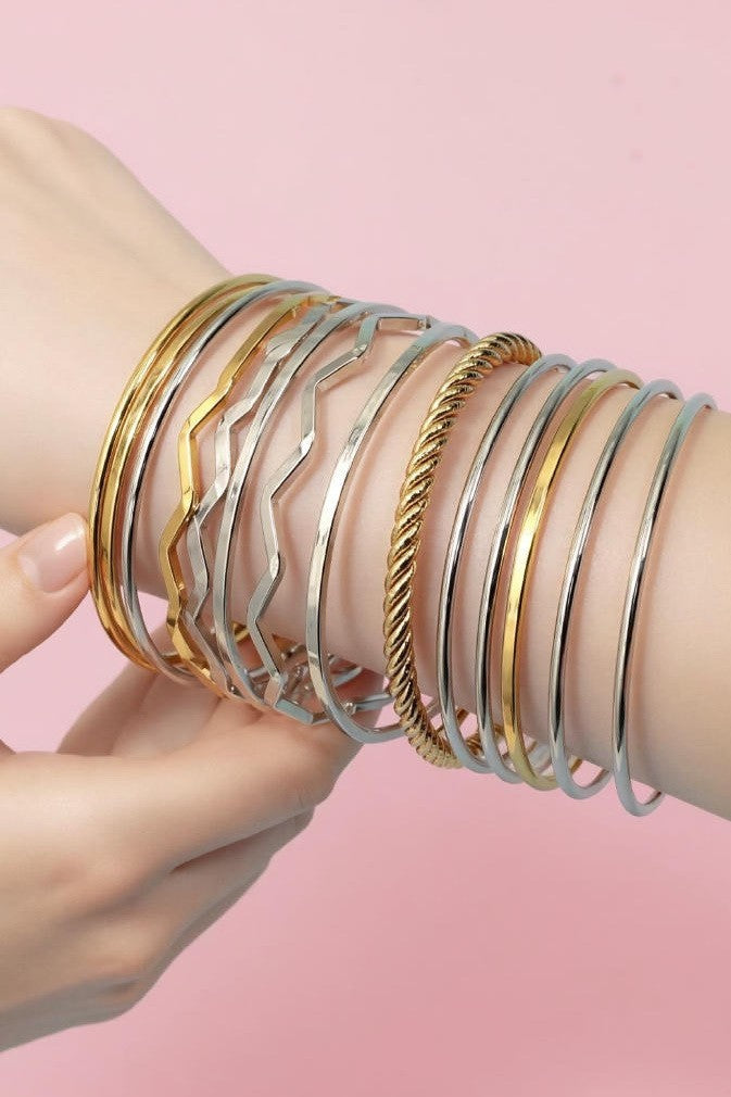 18K NON-TARNISH WATERPROOF STAINLESS STEEL BANGLE | 40B5237