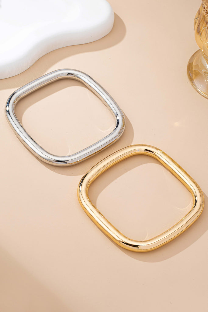 Two-Tone Chunky Tube Bangle Set | 80B1600