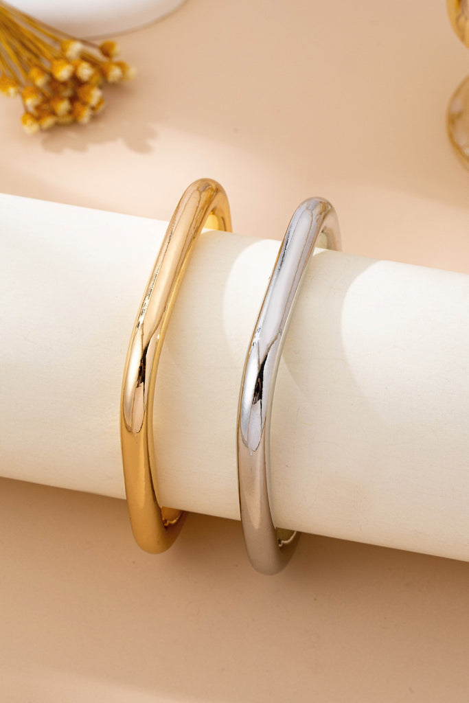 Two-Tone Chunky Tube Bangle Set | 80B1600