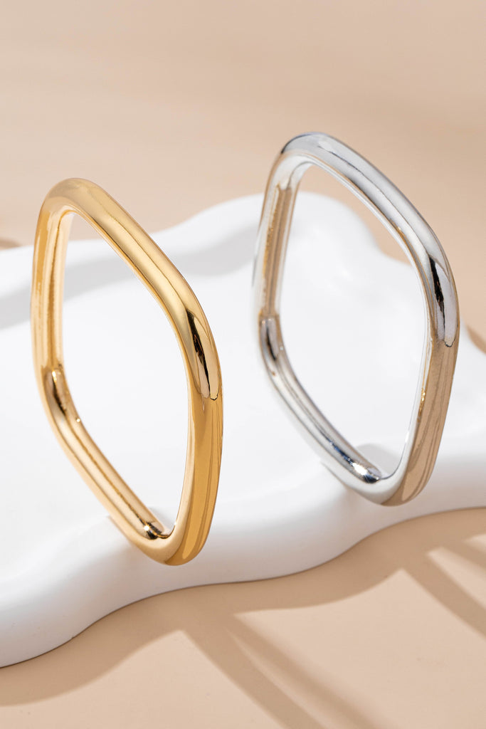 Two-Tone Chunky Tube Bangle Set | 80B1600