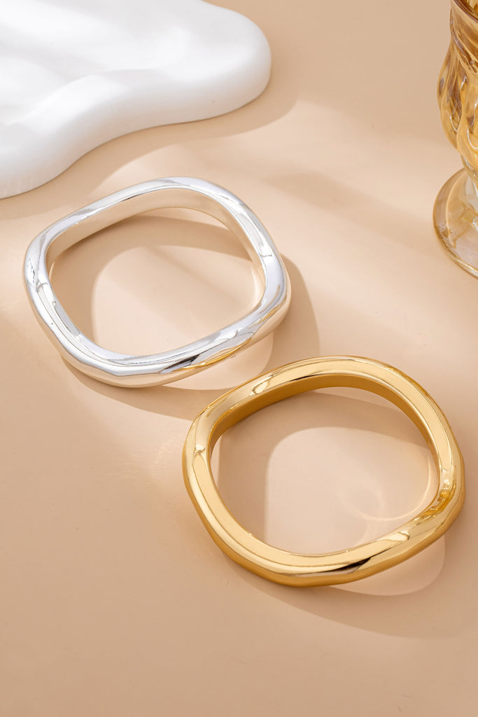 Two-Tone Waivy Tube Bangle Duo | 80B1587