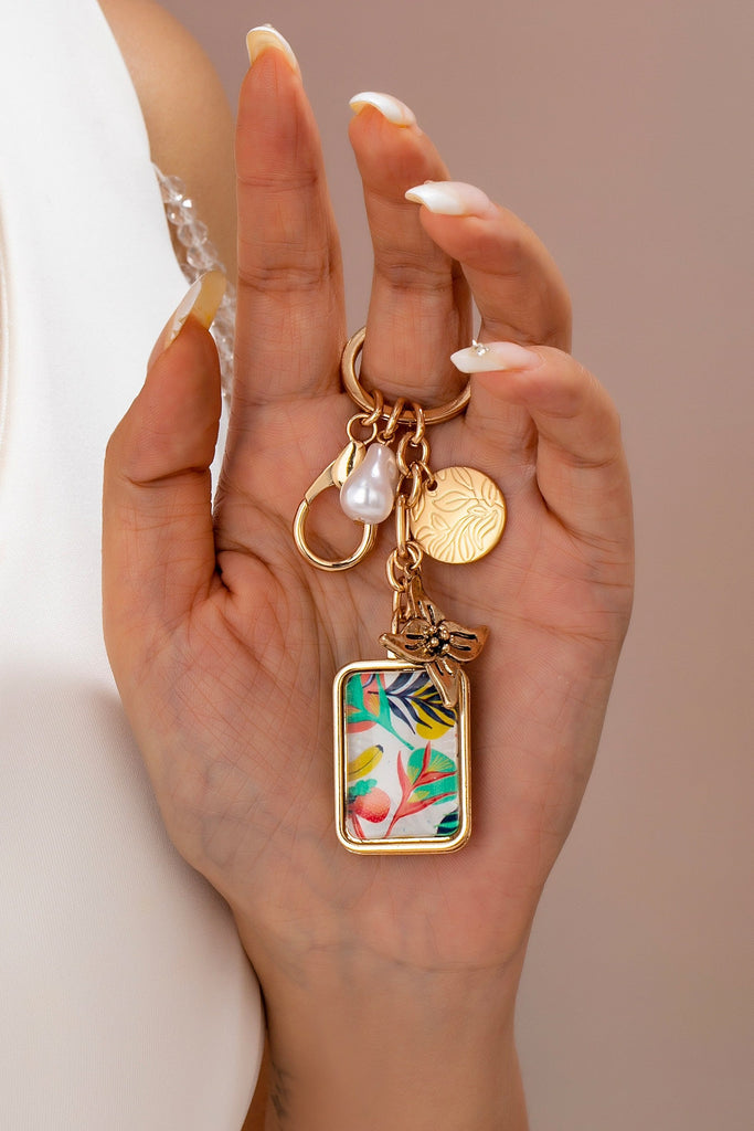 Flower and pearl Charm Key Chain Bag Charm | 80K103