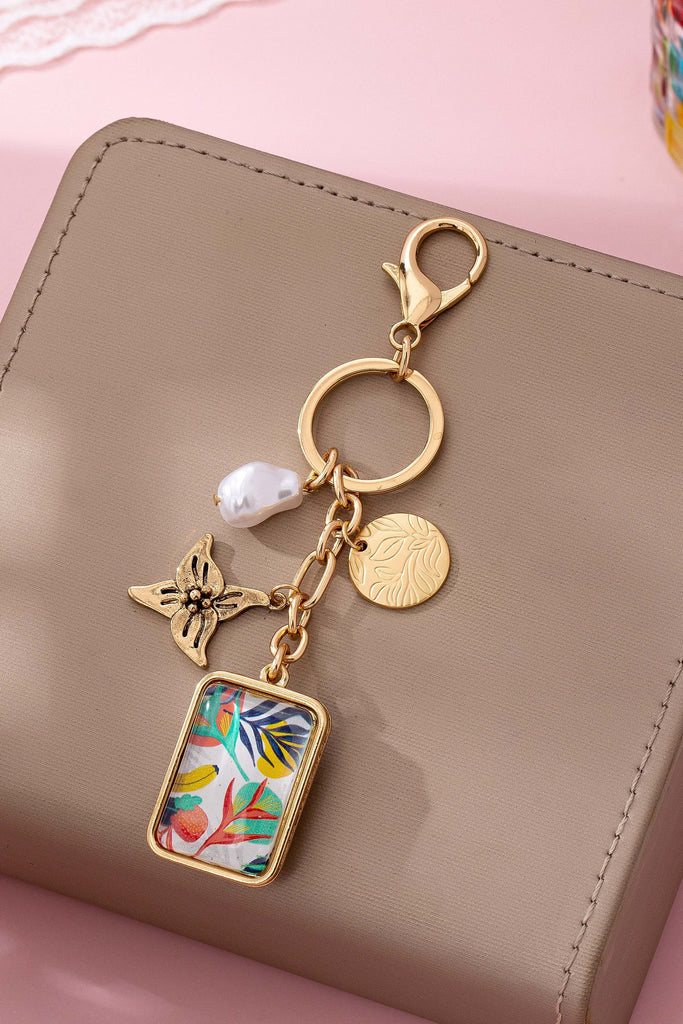 Flower and pearl Charm Key Chain Bag Charm | 80K103