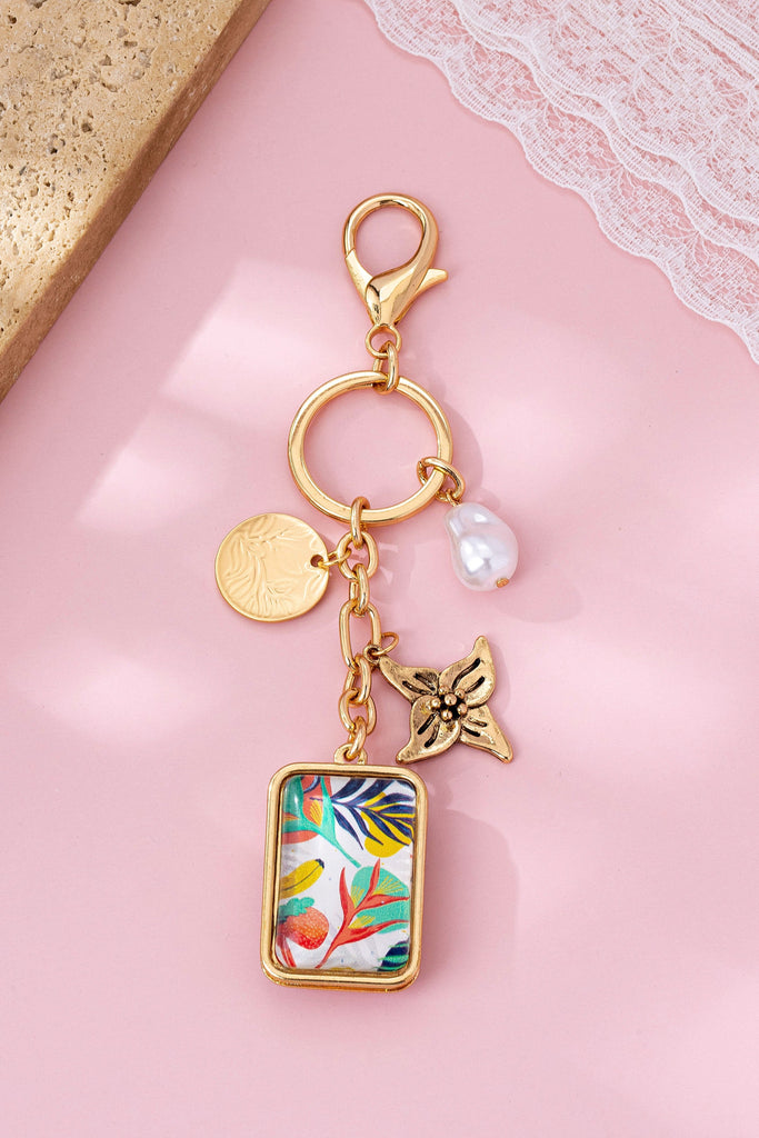 Flower and pearl Charm Key Chain Bag Charm | 80K103