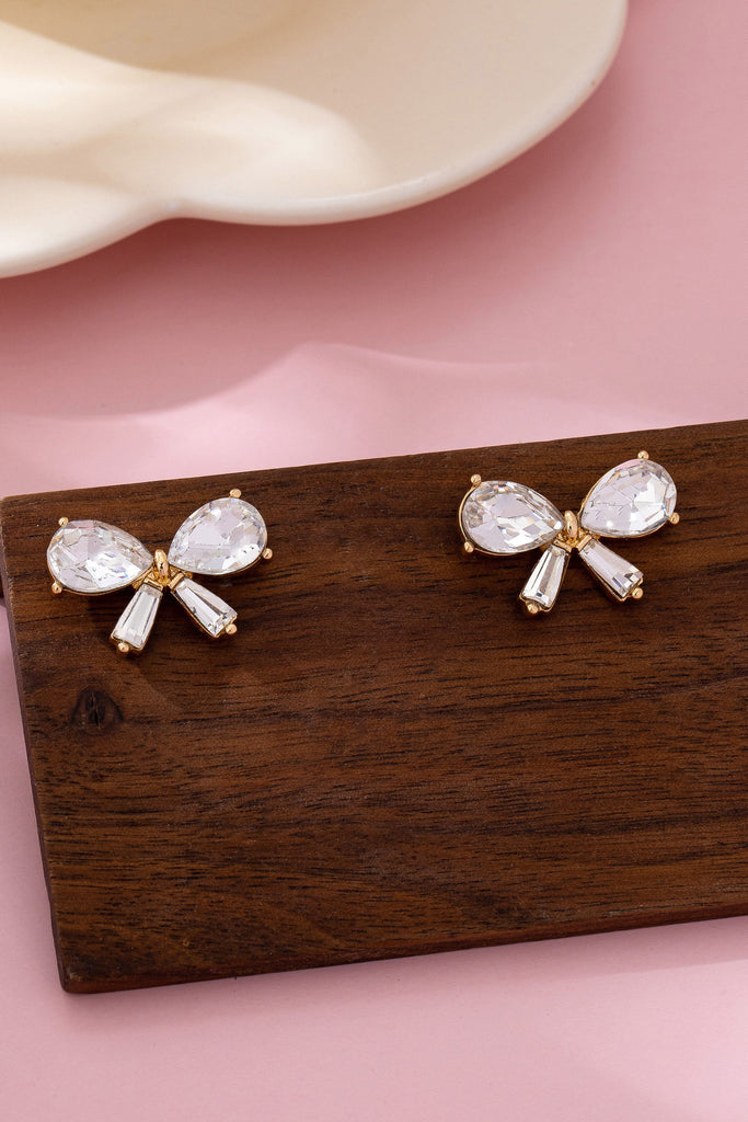 Crystal Bow Stud Earrings | 80E61820