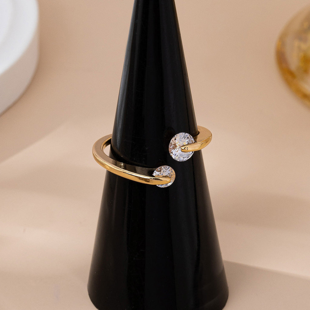 Gold Minimal Crystal Solitaire Bridal Ring | 80R165