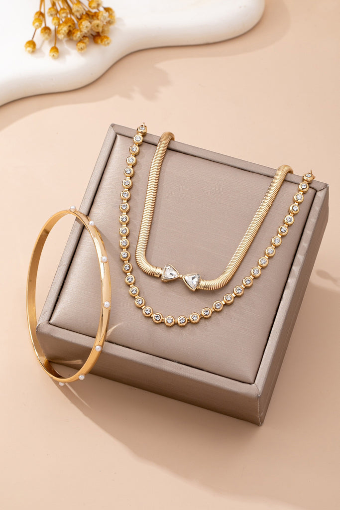 Herringbone Bow Bezels & Open Cuff Bracelet | 80B1638