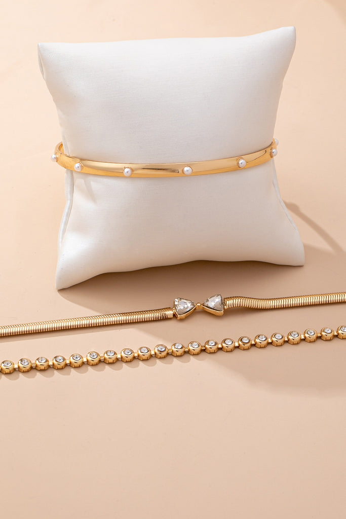 Herringbone Bow Bezels & Open Cuff Bracelet | 80B1638