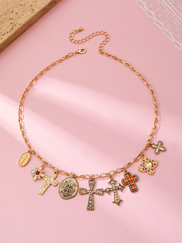 Charm Necklace-Gothic Cross Charms | 80N92813