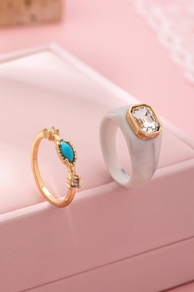 Marble & Gemstone Statement Ring | 80R208