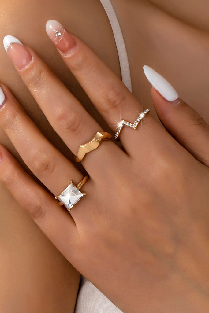 Geometric Sparkle Double Band Ring | 80R210