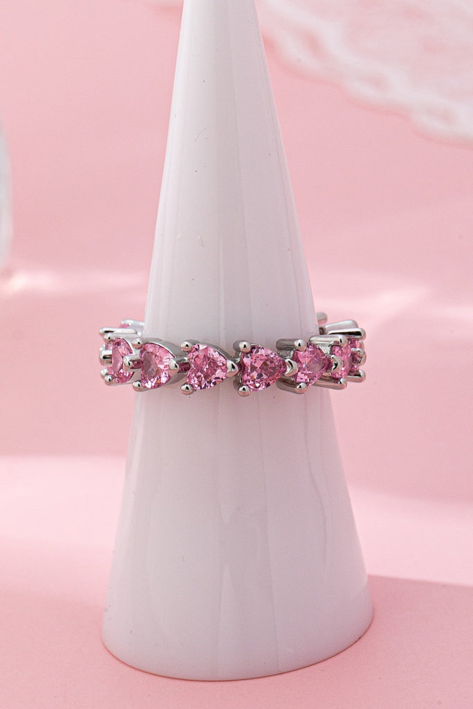 Pink Heart Eternity Band Ring | 80R219
