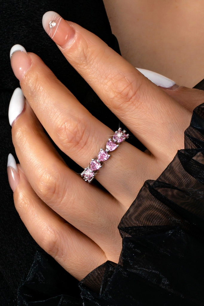 Pink Heart Eternity Band Ring | 80R219