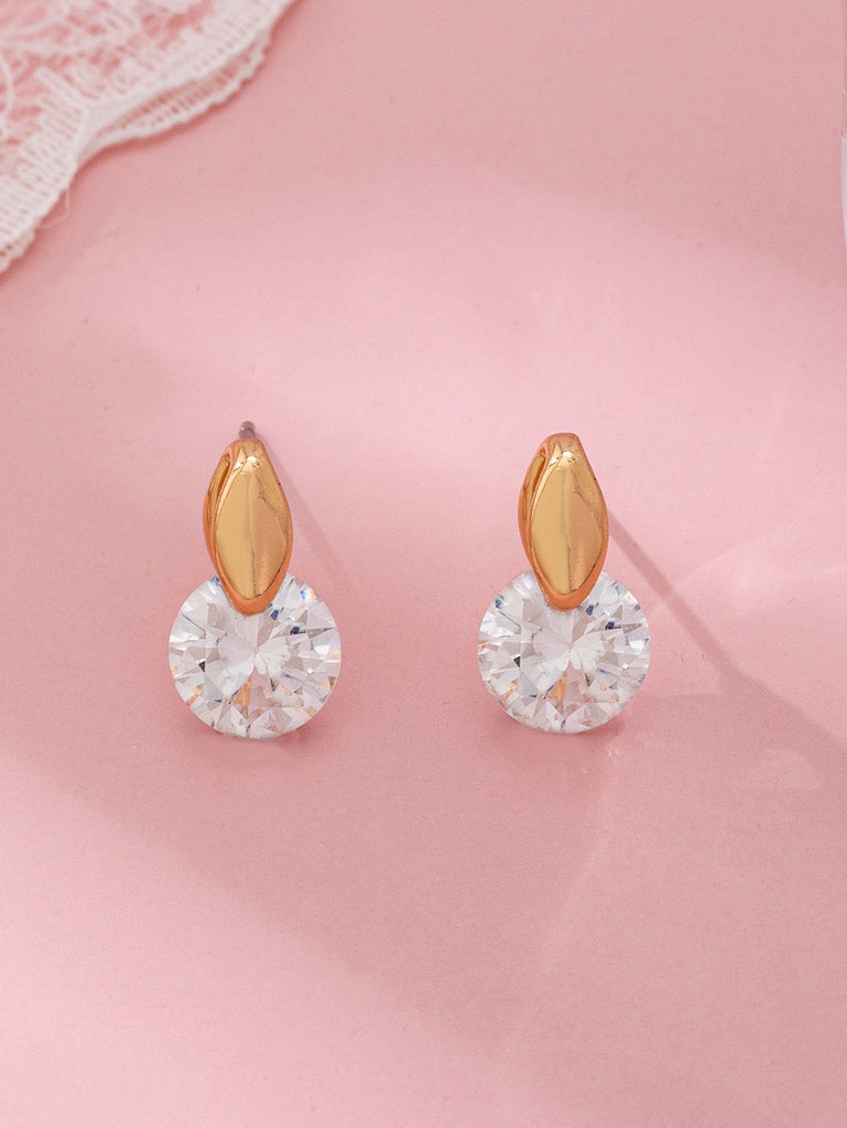 Crystal On Gold Post Stud Earrings | 80E61924