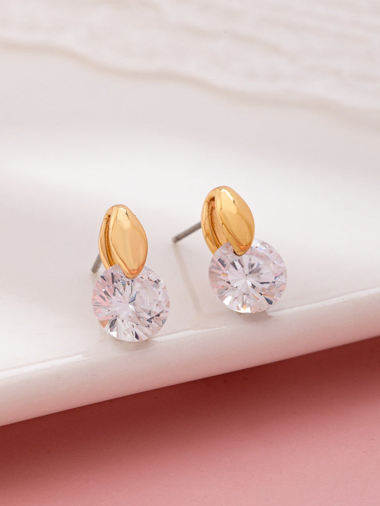 Crystal On Gold Post Stud Earrings | 80E61924