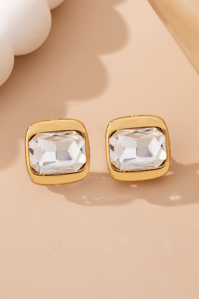 Crystal Cushion-Cut Stud Earrings | 80E62066