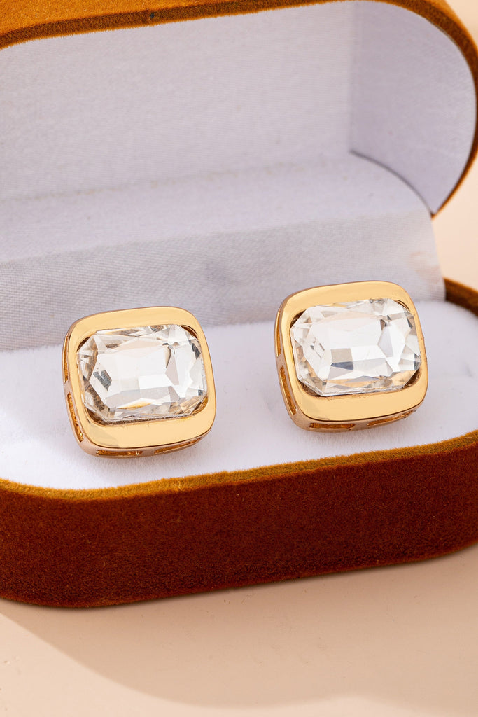 Crystal Cushion-Cut Stud Earrings | 80E62066