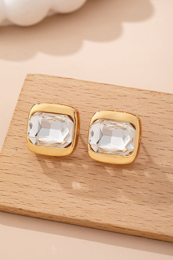 Crystal Cushion-Cut Stud Earrings | 80E62066