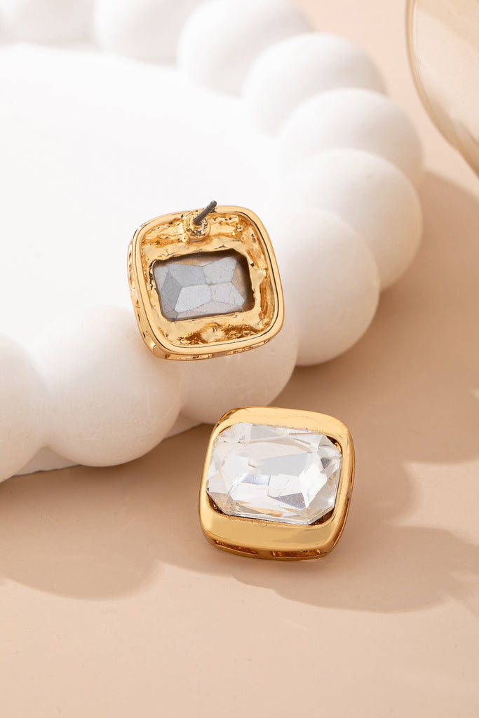 Crystal Cushion-Cut Stud Earrings | 80E62066