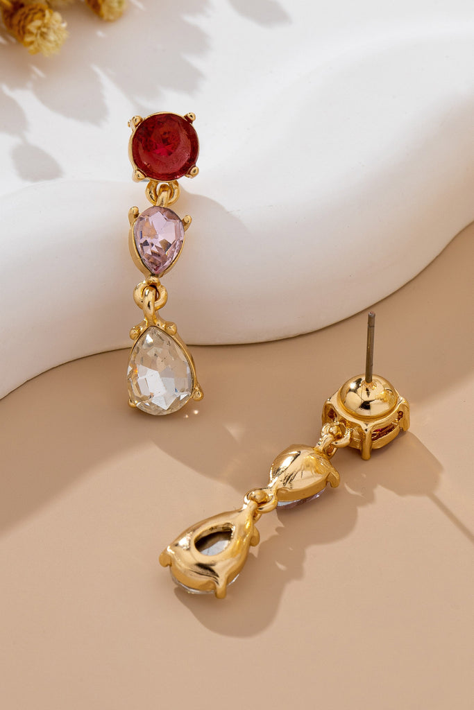 Ruby & Amethyst Teardrop Dangle Earrings | 80E61966