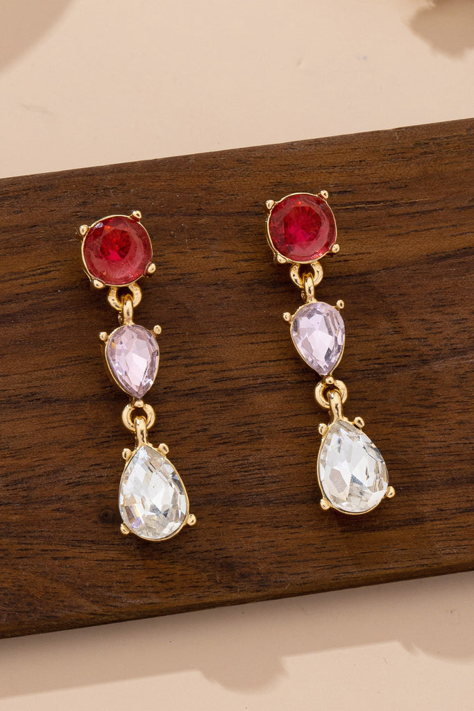 Ruby & Amethyst Teardrop Dangle Earrings | 80E61966