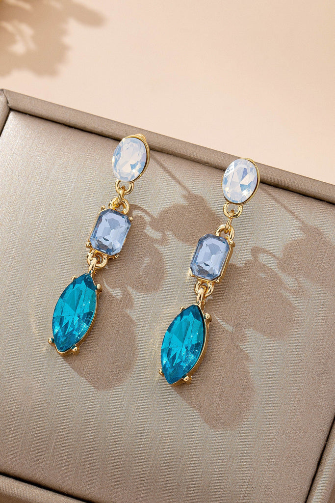 Ocean Blue Gem Drop Earrings | 80E61967