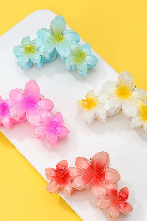Gradient Resin Floral Hair Claw Clips | 40H1063