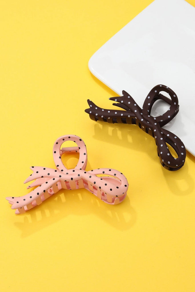 Oversized Polka Dot Bow Hair Claw Clip | 40H1066