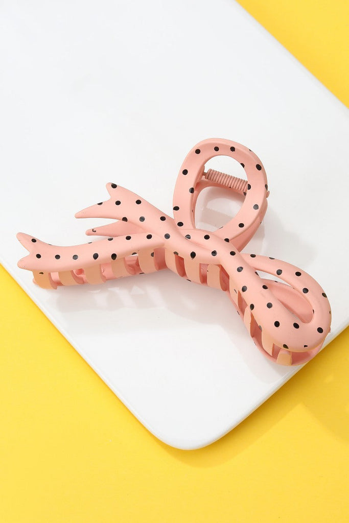 Oversized Polka Dot Bow Hair Claw Clip | 40H1066