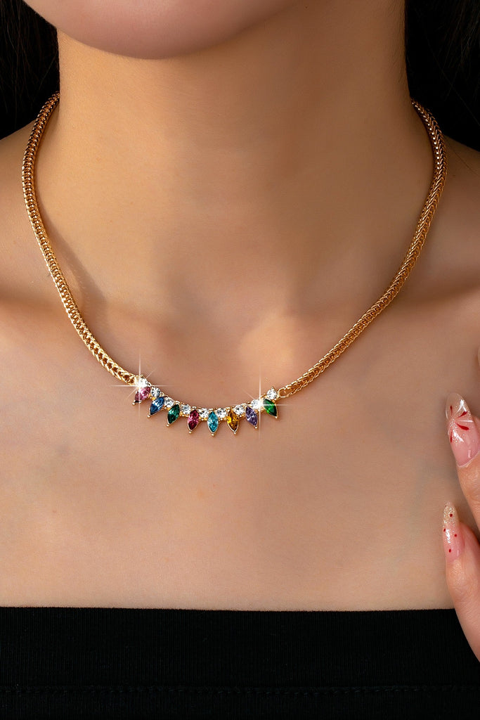 Rainbow Marquise Drop Bib Necklace | 80N92850