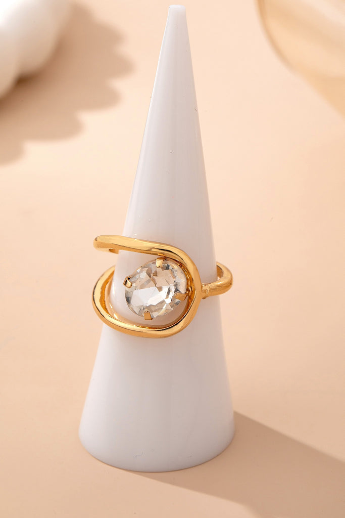 Crystal Twist Open Ring | 80R232
