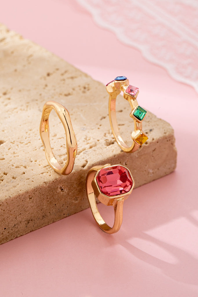 Rainbow Gemstone Organic Statement Ring | 80R238