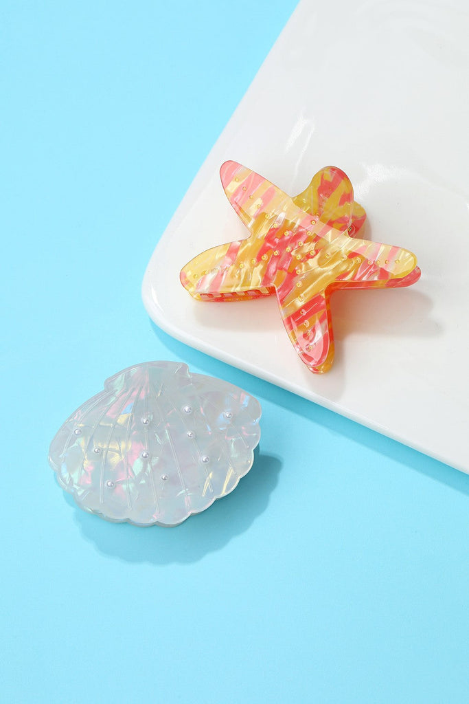 Seaside Pearl Shell & Starfish Hair Clips | 40H1067